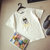 Mistletoe夏季新款圆领短袖T恤韩版刺绣卡通打底衫女装(白色 XXL)第5张高清大图