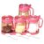费凯丹玻璃调料罐储物瓶罐四件套装厨房多功能调味罐(粉色)第2张高清大图