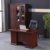 华杭 办公桌油漆木皮1.4米办公桌职员桌办公用桌子 HH-BG8501(红胡桃色 油漆)第2张高清大图