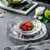 水果盘创意北欧风格糖果盆现代客厅茶几家用玻璃干果盘网红零食盘(透明款 冰花盘大中小（三件套）加厚款+6叉)第4张高清大图