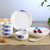4个米饭碗+4根勺子+3个8英寸菜盘子碟子餐具套装油上彩日式青花瓷陶瓷器喝汤碗家用韩式第5张高清大图