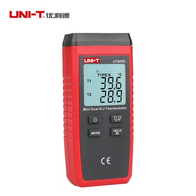 优利德 UT320D 接触式测温仪 热电偶测温仪 仪器表面温度计 带探头温度表(主机（官方标配） 标配)