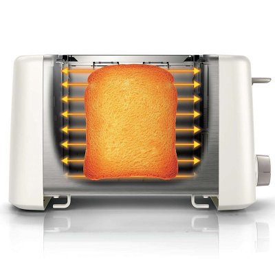 飞利浦（PHILIPS）HD4825烤面包机 家用多士炉全自动烤面包机不锈钢早餐机 烘烤;全麦吐司机
