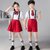 六一儿童演出服中小学生大合唱团背带裤幼儿园园服礼服朗诵服表演服(红色裙子 160)第7张高清大图