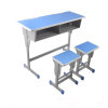华杭 学生课桌凳双人单柱升降课桌凳辅导班用课桌凳 HH-KZ1020(蓝色 钢木)