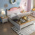吉木多 儿童床单人床女孩现代简约1.5米单层床实木床1.2米卧室粉色公主床(1.5米象牙白+原木色 床+床垫)第3张高清大图