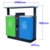 钢质户外环卫垃圾桶分类果皮箱垃圾容器 蓝绿色JMQ-058第2张高清大图