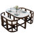 皮耐迪  大理石餐桌家用小户型桌子实木北欧简约椭圆形折叠餐桌椅组合(胡桃色（一桌六椅）)第5张高清大图