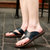 羊骑士  男鞋夏季潮韩版皮凉拖鞋休闲户外男士凉鞋 标准的皮鞋码数(FL-1753蓝色 44)第4张高清大图