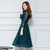 VEGININA 韩版修身显瘦中长款蕾丝连衣裙 10061(绿色 XXL)第2张高清大图