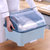 碗柜塑料家用放碗筷碗 碟收纳盒厨房装餐具碗盘箱沥水架带盖置物架(蓝色 小号（36*27*25）)第3张高清大图