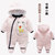 米米艾 婴儿衣服冬装加厚连体纯棉童装(黑白斑点 59CM)第5张高清大图
