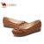 camel骆驼女单鞋 春季新款 牛皮浅口低跟休闲单鞋舒适女鞋 A92036612(棕色 40)第5张高清大图