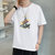 型煜 夏季时尚男卡通圆领休闲纯棉短袖T恤990097(白色 4XL)第2张高清大图