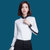 Mistletoe2017春夏新款女士长袖职业装正装修身工作服袖子拼接长袖(白色 XL)第2张高清大图