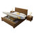美天乐 床 实木床 1.5米1.8米现代简约婚床 新中式高箱储物床 单双人床(1.8*2米胡桃色 床+床垫+床头柜*2)第5张高清大图
