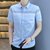 夏季男装短袖休闲商务男士衬衫1000-235(蓝色 2XL)第3张高清大图