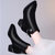 2017冬季加绒尖头方跟女靴时尚侧拉链金属装饰女短靴防水台女鞋子 莱卡金顿 6378(黑色 39)第3张高清大图