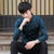 衬衫男2017新款青年男士纯色韩版商务休闲时尚修身长袖衬衣男(E1730黑色 XL)第3张高清大图