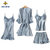 LOUIS ROYER利蜂法国时尚女士睡衣性感吊带短裤睡袍四件套家居服(藏蓝 XL)第4张高清大图