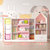 儿童书架绘本架实木幼儿园宝宝收纳置物架落地书柜玩具收纳柜家用(3层100粉色)第4张高清大图
