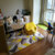 北欧简约风格几何地毯客厅现代沙发茶几垫卧室床边家用长方形地毯(KJ-黄色多边形)第2张高清大图