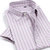 新款男士牛津纺短袖商务休闲格子条纹纯色衬衫(DXN26粉紫方格)第5张高清大图