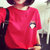 Mistletoe夏季新款短袖女T恤卡通小丸子打底衫短袖女式T恤女装(红色 XXL)第4张高清大图