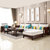 银卧新中式实木转角沙发组合现代简约实木布艺客厅沙发客厅家具(组合 三人位+贵妃+茶几（白色）)第2张高清大图
