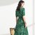 显瘦印花连衣裙(绿色 160/84A)第2张高清大图