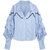 七格格2017夏装新款 时尚蓝白条纹撞色条纹拼接短袖衬衫 女X1046(蓝白条纹 S)第5张高清大图