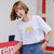 纽嘉2018韩版女装夏装新款宽松弹力打底衫印花短袖T恤DR-K06(白色 XXL)第2张高清大图