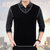中年男士长袖t恤 冬季保暖加绒加厚中老年男装假两件爸爸装针织衫98185-yongxin49(黑色 180)第2张高清大图