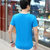 帛莱尼(bolainy)夏季新款男士短袖T恤韩版圆领修身纯棉短T时尚印花半袖B1538(藏蓝色 M)第2张高清大图
