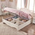 A家家具 双人床板式木床高箱储物1.5米1.8米卧室大床简约韩式公主婚床 架子床 1.5*2米(高箱床 1.5*2米)第3张高清大图