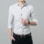 2018新春季韩版修身男士衬衫男长袖衬衣圆点休闲商务男装C02004(白色)第3张高清大图