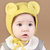 牛奶朋友春秋款男女儿童宝宝帽可爱大耳朵卡通胎儿帽婴儿帽(粉红色 均码3-12个月（46-48CM）)第4张高清大图