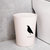 翻转式圆形桶盖 家用带盖纸蒌厨房客厅卫生间垃圾桶(布丁白 侧颜猫图案)第2张高清大图