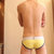 华杰龙男士性感三角拉链凸起男式印花三角内裤 男式三角短裤子(黄色 XL)第3张高清大图