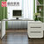 曲尚（Qushang）现代简约钢琴烤漆工艺书桌书架组合边柜书房家具套装8631(白色 书桌（带书椅）)第5张高清大图