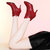 秋冬季尖头欧美纯色女靴子细跟中跟侧拉链短靴防水台女鞋 6142(红色 36)第5张高清大图