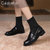 CaldiceKris（中国CK）秋冬新款百搭弹力袜靴女瘦瘦马丁靴短靴女CK-X5166-1(黑色 39)第2张高清大图