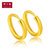 周大福珠宝首饰圆环形足金黄金耳钉计价 （工费48元）F3545 约1.22g第3张高清大图