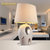汉斯威诺 陶瓷台灯 卧室床头灯 现代简约创意时尚可爱温馨田园灯具(白兔带光源（HS203011）)第2张高清大图