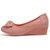 AICCO 春季时尚单鞋皮跟女鞋子休闲皮鞋水钻蝴蝶结女鞋子8603(粉红 35)第2张高清大图
