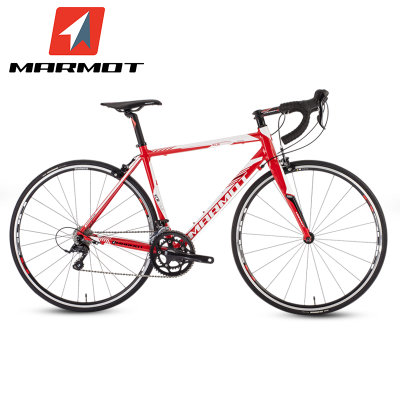 土拨鼠MARMOT公路车铝合金公路自行车男女式单车成人赛车自行车(蓝白红 标准版)