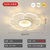 2020年新款网红ins房间灯简约现代创意花型LED主卧室吸顶灯客厅灯灯具(哑白+透明 直径42cm双色分段)第3张高清大图