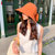 Bonbfenssan 波梵森2021新款网红渔夫帽太阳帽子女遮阳帽防晒帽夏天夏季沙滩帽(橘色)第4张高清大图