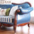 美天乐 美式真皮沙发123 小户型新古典沙发组合美式实木雕花客厅皮布家具(进口头层黄牛皮 2+1贵妃位（右）)第3张高清大图