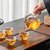 玻璃茶具日式耐热功夫茶具套装家用茶道简约茶壶茶杯茶海盖碗透明茶壶套装(漏斗-玻璃茶漏)第4张高清大图